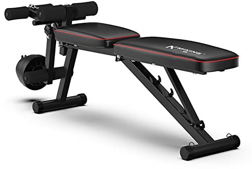 ATAAY Klappbarer Hantelhocker, Beinstrecker und Beinbeuger, Heimtrainingsstudio, verstellbare, Faltbare Hantelbank, Gewichtheber-Bauchbank, Sitzbank