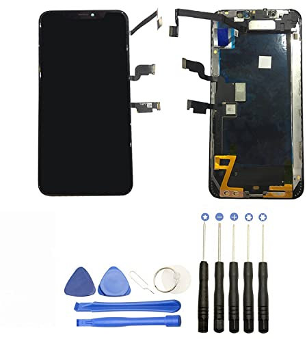 JUANIO Pantalla Completa Compatible con iPhone XS MAX 6.5 Plata + Herramientas