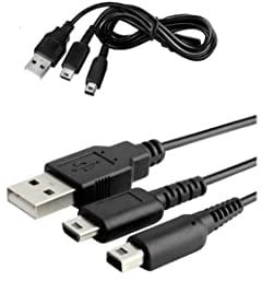 Mr. Gadget's Solutions 2 in 1 USB Charger Cable for Nintendo DS Lite, 3DS, 2DS, DSi and Amazon Fire Tablet
