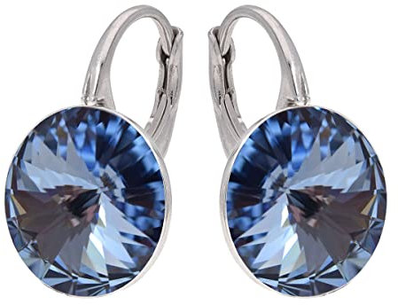 Rivoli Ohrringe Österreichische Zirkonia 925 Silber - Schmuck für Frauen und Mädchen - Hängeohrringe Ideal für Geschenke für Frauen (Light Sapphire)