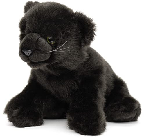 Uni-Toys - Schwarzer Panther Baby, sitzend - 25 cm (Länge) - Plüsch-Wildtier - Plüschtier, Kuscheltier
