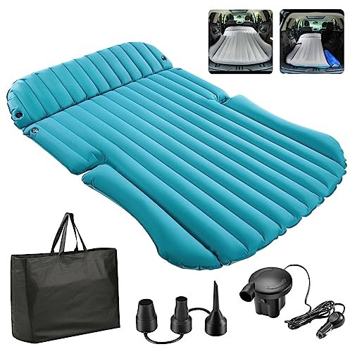 QDH SUV-Luftmatratze, doppelseitig, wasserdicht, Campingmatratze, faltbar, aufblasbares Autobett, Outdoor-Matratze, Rücksitz-Automatratze für SUV, 4 Airbags
