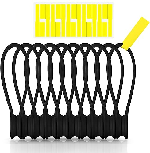 Kamemc White Magnetic Cable Ties 10-Pack, Silicone Cord Twist Ties Magnet Strap For Charging Wire Organizer, Earphone Cords Wrap, Fridge Magnets, Storage Or Travel