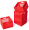 Mini-Aufbewahrungskisten, klein, stapelbar, bunt, Kunststoff, Spind-Organizer, niedliche Dekoration, Büro-Organisation, 4 Stück, 9,7 x 9,6 x 6,3 cm, Rot