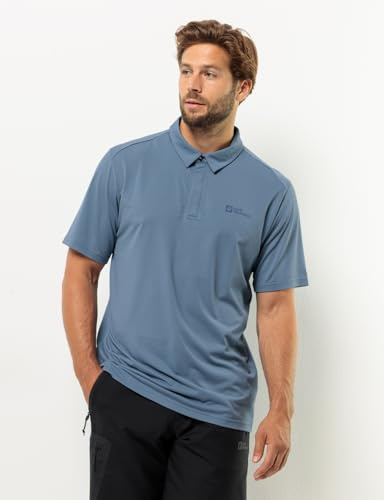 Jack Wolfskin Herren DELGAMI Polo M T-Shirt, Elemental Blue, M