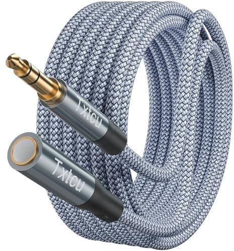 Txtcu Headphone Extension Cable 5M, Aux Extension Cable 3.5mm Stereo Jack Cable Male to Female Gold Plated Audio Extension Cord for Laptop iPhone iPad Tablet Headphone TV PS4 MP3 Speaker Smartphone