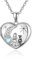TANGPOET Medaillon Halskette für Bilder Katze Herz Medaillon Anhänger Foto Bild Kette 925er Sterlingsilber Andenken Schmuck für Frauen und Mädchen