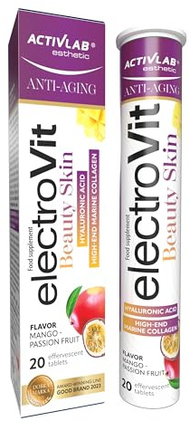 Activlab Pharma Elektrolyte - Brausetabletten mit Meereskollagen und Hyaluronsäure Hydratation und Hautpflege 20 Tabletten Mango Passionsfrucht ElectroVit Beauty Skin