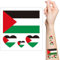 Mayoii 10 Hojas de Pegatinas de Tatuaje Temporal de la Bandera Palestina, Tatuajes Falsos Impermeables, Pegatinas de Arte Corporal en la Cara, Tatuaje Temporal Realista para el Día Nacional Palestino