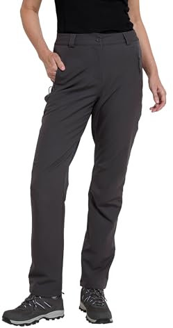 Mountain Warehouse Arctic Thermal Womens Trousers - Fleece Lined Pants, Stretch, Many Pockets, Inner Waistband Ladies Bottoms, Warm - for Walking, Camping, Hiking Dark Grey Women's Size 10