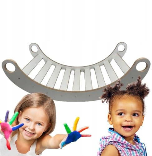 Montessori Rocker Pikler Balance Board Kleiner Kinder für Kinder Kletterbogen Regenbogenwippe Baby Bogenwippe Gleichgewichtstraining für Kleinkinder Indoor