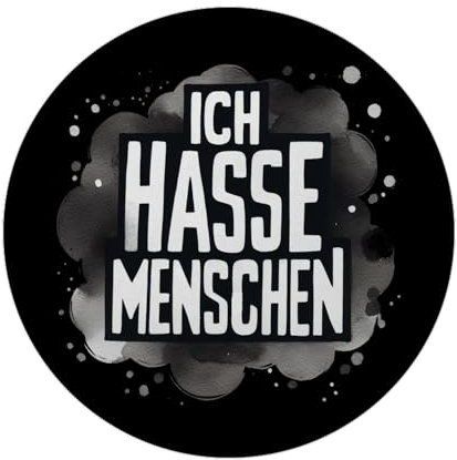 Ich Hasse Menschen Magnet mit Flaschenöffner rund mit weißem Text - Dicke Buchstaben für klare Aussage Lustiger Satz in prägnanten Worten