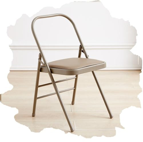 QYEZSOTL Chaise de Yoga Pilates, Chaise de Yoga Iyengar Pliable, Chaise auxiliaire spéciale de Yoga, Chaise de Yoga inversée pour la Maison, Chaise Pliante, Hauteur d'assise 45,7 cm (Camel)