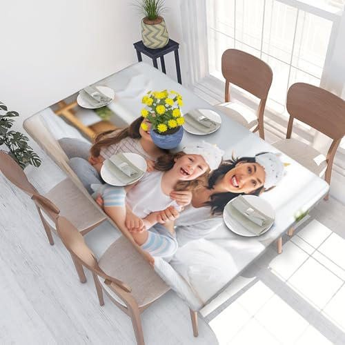 Benutzerdefinierte Tischdecke, personalisierte Tischdecke mit Logo Bild, Doppelseitige wasserdichte Wärmedämmung, Geeignet für Parteien, Familien, Picknicks, Camping/76 * 122cm