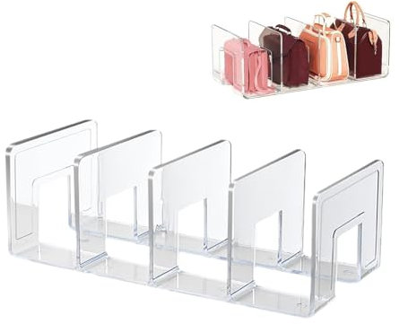 Generic Handbags Storage Dividers, Clear Acrylic Shelf Dividers For Wardrobe, 32cm/42cm, Minimalist Style, Handbag Storage Organizer, Purse Organizer