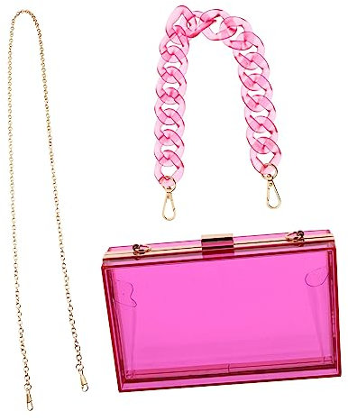 LIFKOME 1pc Acryl Tasche Frau Schulter Tasche Mädchen Chic Casual Tasche Lagerung Pouch Mode Längliche Tasche Rot