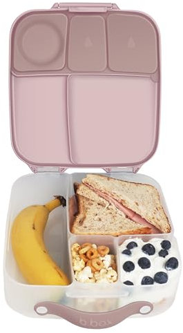 b.box Brotdose Kinder mit Fächern | Jumbo Bento Box mit 4 Fächern (2 Auslaufsicher), Herausnehmbarer Trennwand, Gel-Kühlakku | Schul Lunchbox Ab 3, 2L