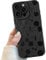 Black Cherry Phone Case for iPhone 16 Pro Max, Black Cute Cherry Patter for Women Girls, Soft TPU Slim Profile Shockproof Protective Phone Case for iPhone 16 Pro Max