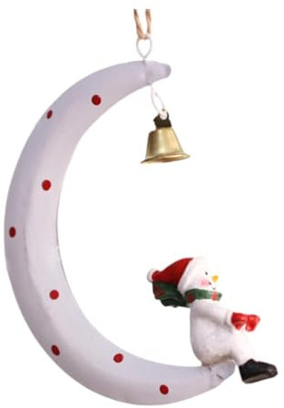 Perfeclan Weihnachtsanhänger, Dekoration für den Heimgebrauch, Mondform, robuste Eisenkunst, einfach zu bedienendes Christbaumschmuck, Mond Schneemann
