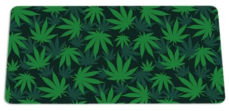 Marihuana Weed Gaming Mauspad XXL – Großes Mousepad & Schreibtischunterlage – Perfekte Rutschfeste Schreibtischmatte für Homeoffice & PC (80x40cm)