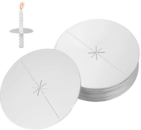 UtySty Bobeches Einweg-Kerzenhalter aus Karton, Tropfschutz, Kerzenhalter, Wachsfänger für Kerzenlicht, Andachtslicht, Wachswache, Gedenkstätte, 50 Stück