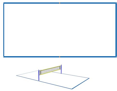 Lignes professionnelles de beach volleyball - Kit de marquage de terrain de volley-ball - Lignes de division robustes - Accessoires de jeu d'extérieur possibles, équipement de tennis pour une