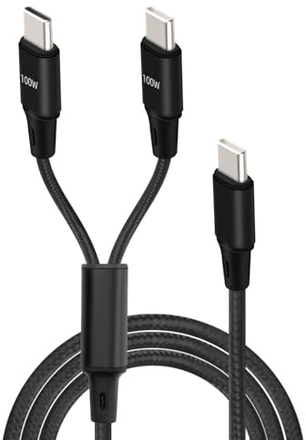 YANBORONSN 100W 2 in 1 USB C Multi Fast Charging Cable,USB C Splitter Y Cable,for Phone,Tablet(1.2m)