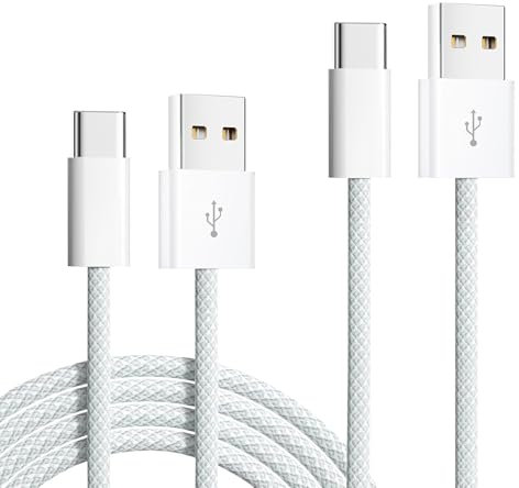 2Pack 1.8M USB C Charger Cable, USB C Charging Cable, C Type Charger, USB C Cable Fast Charging Compatible for iPhone 16 15 Samsung Galaxy S24 S23 S22 S21 Note 10 9 8 Huawei Google Sony