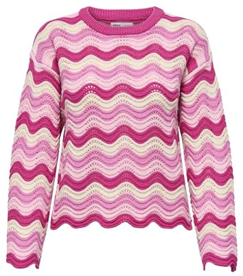 ONLY Damen Onlasa Ls Wave Structure O-Neck Cc KNT