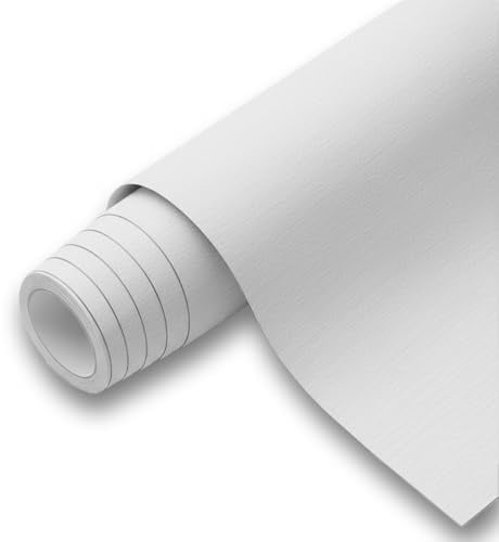 Revestimiento de Vinilo Autoadhesivo Profesional para Pared, Puertas, Muebles, Cocina y Baños – Blanco KS1816 – Sin Obra – Alta Resistencia – Envío desde España - 124 x 300 cm