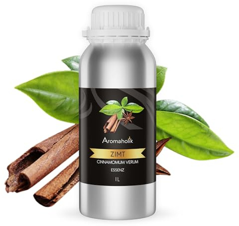 Premium reines natürliches Zimtöl – 100 % pures ätherisches Öl, BIO, organisch – zur Herstellung ätherischer Öle, Kerzen, Seifen, DIY – Cinnamon Essence 1L, Aromaholik