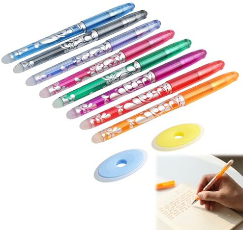 10 Stück Hitze Löschbare Stifte für Stoff, Wärme Abwischbare Markierung Stifte, Stoffmarkierungsstifte mit Radiergummi für Schneidern, Nähen, Quilten und Schneiderei (10 Farben)