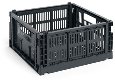 HAY - Colour Crate Korb Square M, 29,5 x 29,5 cm, charcoal, recycled