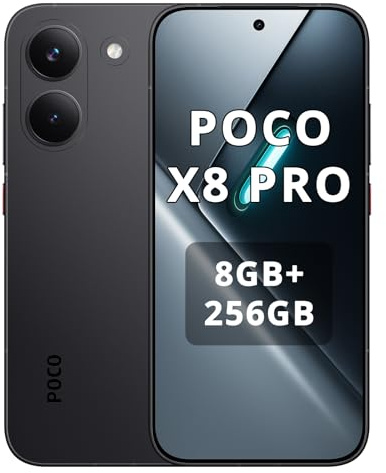 XIAOMI Poco X8 Pro Smartphone 8GB+256GB, Processore Dimensity 8500-Ultra, Batteria da 6500mAh, Display AMOLED ultra luminoso, Fotocamera principale Sony IMX882 da 50MP con OIS, Nero