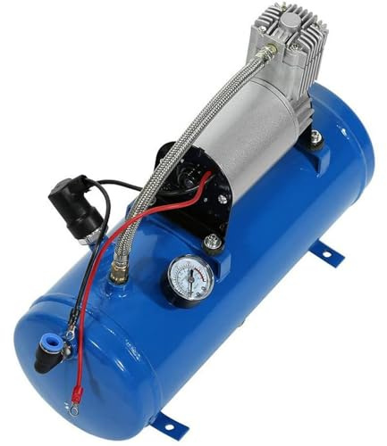 Dioche 12V Horn Compressor 150psi 12V Air Compressor with 6 Liter Tank, Tire Inflator Pump for Trucks, RVs, and Cars - Quiet Operation with Built-in