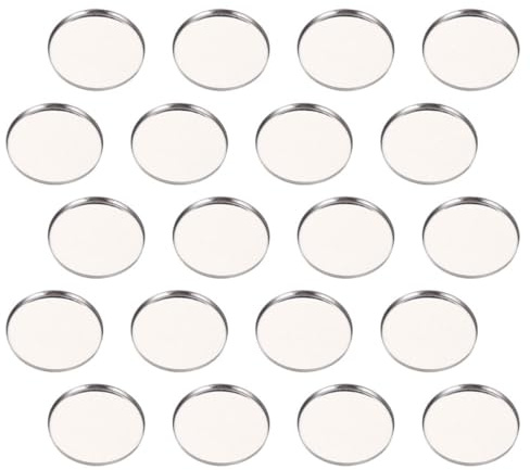 BETOOKY 50 Stück Runde Lidschattenbox aus Edelstahl Nachfüllbare Selbstgemacht Kosmetikpalette Tragbare Aufbewahrungsschale für Lidschatten für Display und Reisen