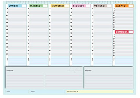 Wochenplaner 42 x 30 cm – Tischkalender Jahreszahl-unabhängig (evtl. nicht in deutscher Sprache) – farbig