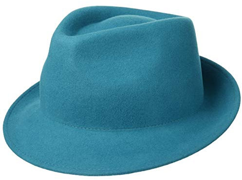 Lipodo Trilby Hut aus Wollfilz Damen/Herren - Filzhut Herrenhut Made in Italy - Italienischer Wollhut Herbst/Winter - Wollfilzhut Petrol L (58-59 cm)