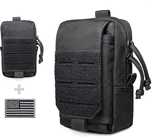 WYNEX Taktische EDC Tasche, Molle Utility Pouches Gadget Organizer Telefon Halter Hüfttasche Smartphone Tasche Werkzeug Holster Tasche Schwarz