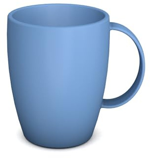 Ornamin Becher mit Henkel 260 ml rot (Modell 420) / Mehrweg-Becher Kunststoff, Kaffeebecher (Hellblau)