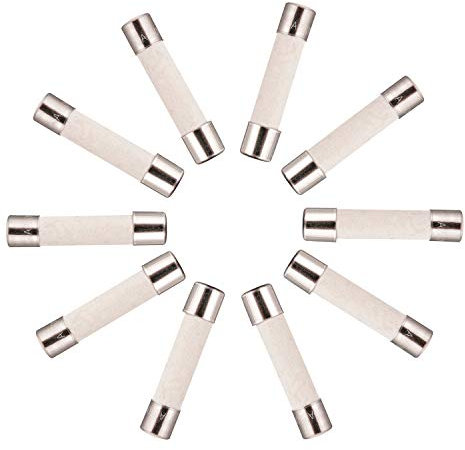 BOJACK T15A250V 6x30 mm 15 A 250 V Fusibles cerámicos de soplado lento 15 amperios 250 voltios 0.24 x 1.18 pulgadas Tubos cerámicos Fusibles de retardo de tiempo (paquete de 20 piezas)
