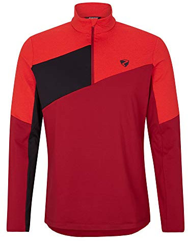 Ziener Herren JOOST Skipullover, Skirolli, Funktions-Shirt | Langarm, Atmungsaktiv, Red Pepper, 46