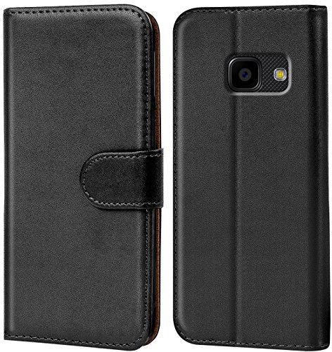 Verco Handyhülle für Samsung Xcover 4 Hülle, Xcover 4s Schutzhülle für Samsung Galaxy Xcover 4 Tasche PU Leder Flip Case Brieftasche - Schwarz