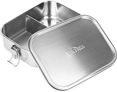 Tatonka Edelstahl Brotdose Lunch Box 2 800 ml Lock - Brotbox mit Unterteilung und Bügelverschluss - unzerbrechlich, schadstofffrei, spülmaschinenfest, plastikfrei und BPA-frei - 0,8l