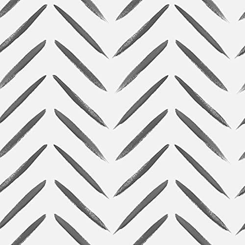 Chevron Brush Marks Wallpaper Black/White Holden 13040