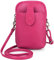 Kleine Damen Leder Umhängetasche, Ital. Handtasche Handy Echtleder, Crossbody Schultertasche für Frauen Mädchen, 0002111070, Tasche Farben:Pink