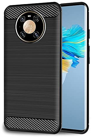 ebestStar - Hülle für Huawei Mate 40 Pro, Silikon Handyhülle Cover, Carbon Fiber Texture Schutzhülle, Schwarz