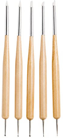 Herramientas De Arcilla,5 Piezas de Silicona Herramienta para Esculpir Arcilla,Herramientas de Punteo de Bolígrafo para Arcilla Escultura Tallado 4PCS Brush Modeling Dotting Tool