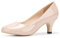 Women's Court Shoes Kitten Heels Wide Bridal Work Office Wedding Party Low Heel Pump Slip On Shoes MJ Beige Tag 7.5-UK 5