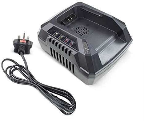 Hyundai 40v Garden Machinery Charger For Charging 40v Lithium-ion Batteries, Backup Or Replacement 40v Battery Charger, 80 Min Charging, 3 year warranty, Black